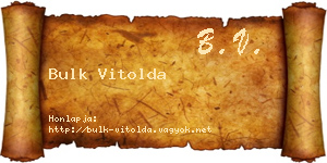 Bulk Vitolda névjegykártya